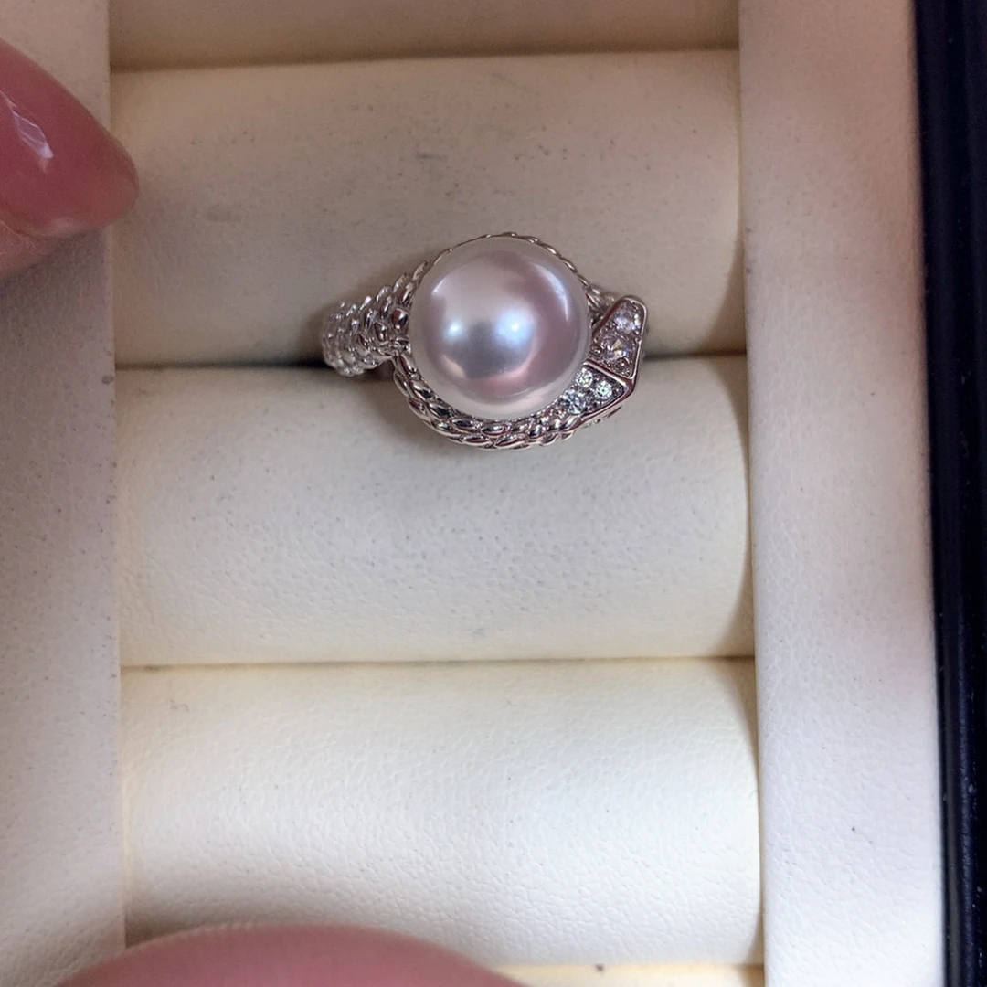 海水珍珠戒指银S925镶嵌