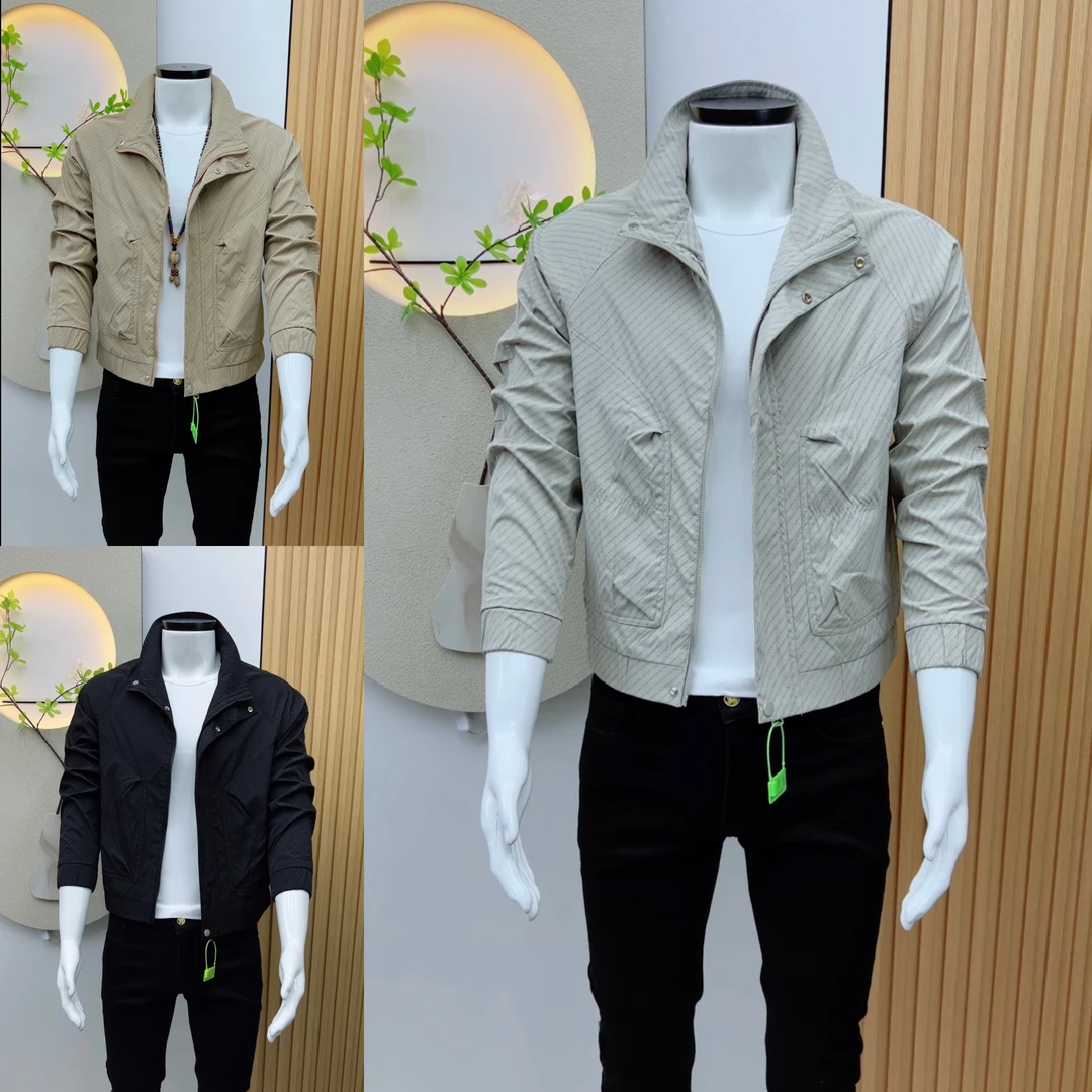 2025简约字母男士百搭夹克修身潮流时尚外套