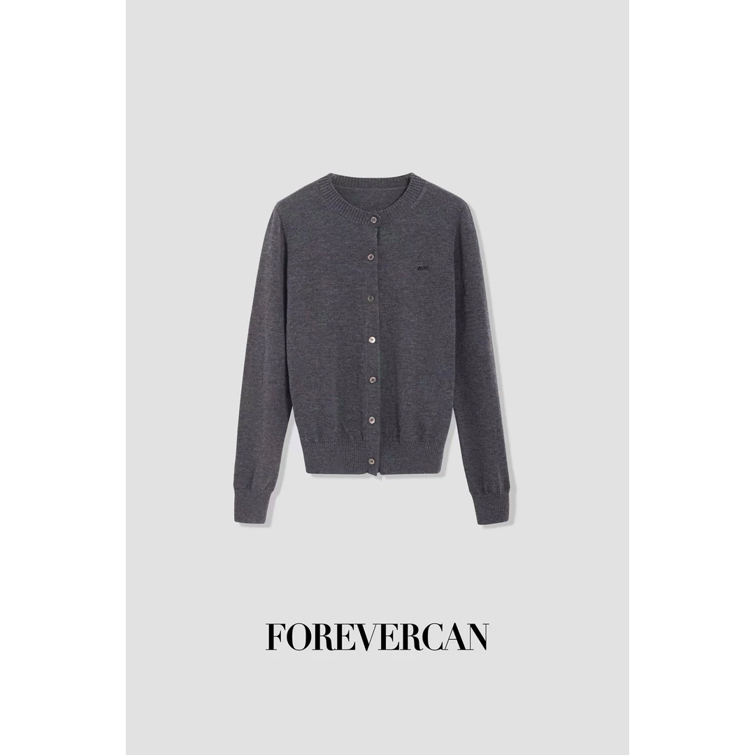 FOREVERCAN“安全感”复古学院风百搭针织长袖上衣 MY4271