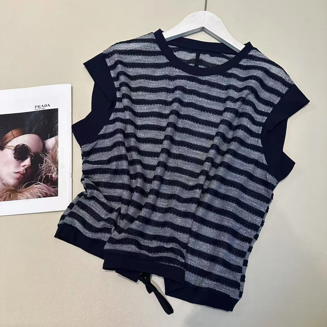 《姚家优麦汇》Y6082夏款圆领设计感时尚百搭无袖显瘦上衣款女