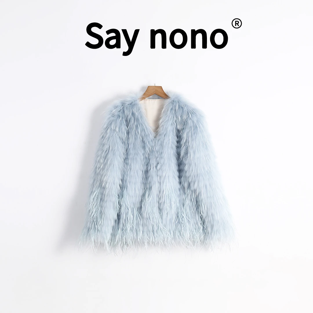 懒猫nono│Saynono 落雪兰馨＿貉子毛皮草保暖时尚外套 /XJPC250006