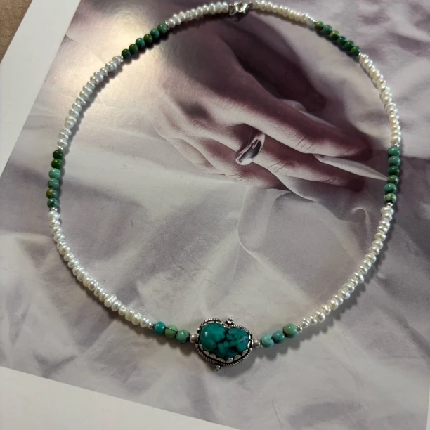 吊坠925银 【松秀饰品】原石松松 925银 珍珍项链 简约复古 民族风