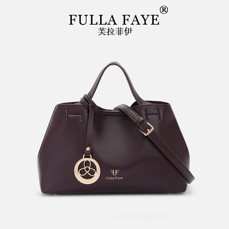 【FU】Fulla Faye2025秋冬新款通勤百搭手提单肩斜跨包-咖啡色5683