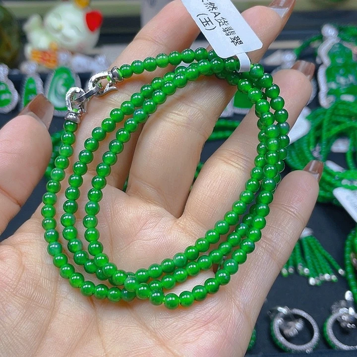 翡翠未镶嵌颈饰翡翠阳绿4