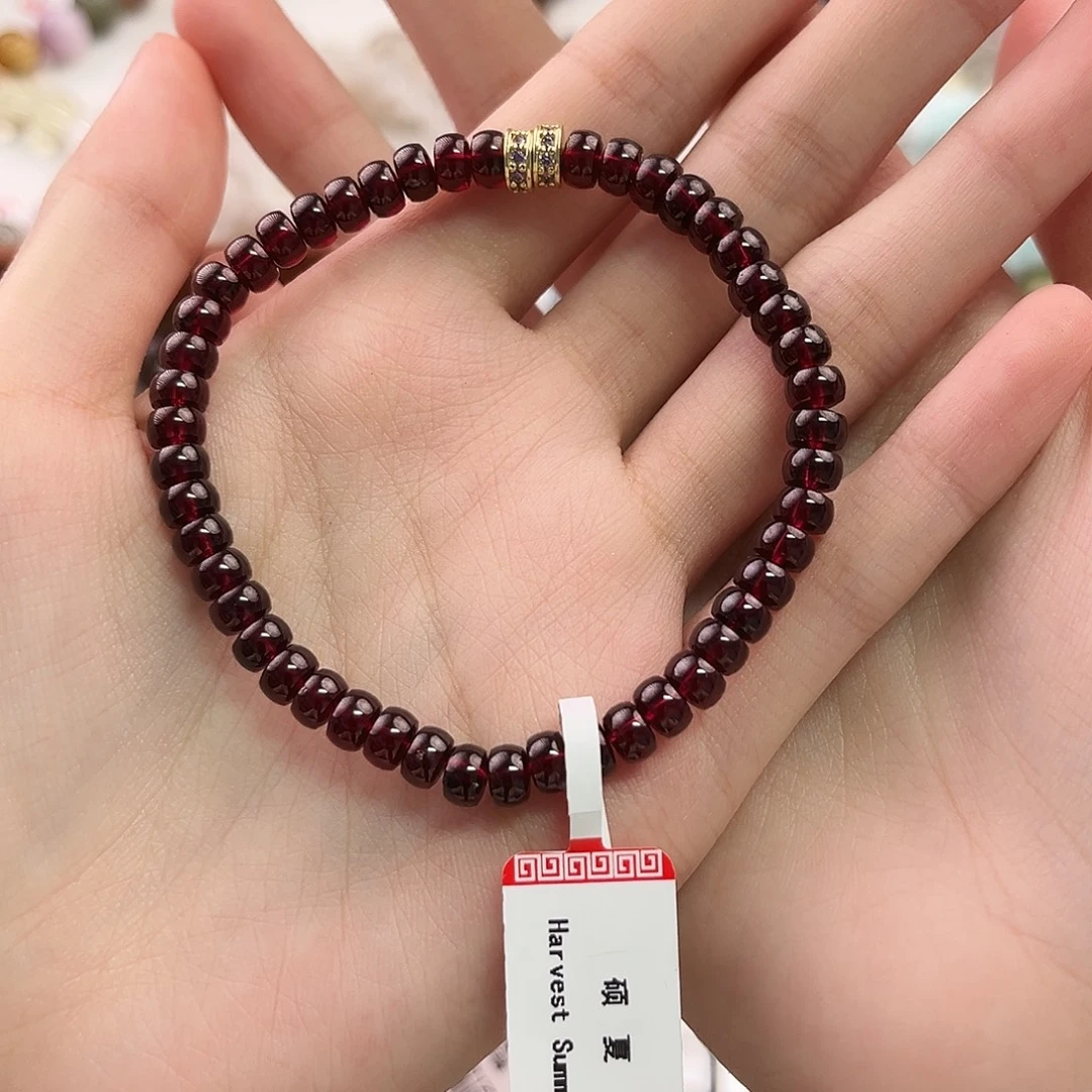 手链未镶嵌水晶石榴石直切