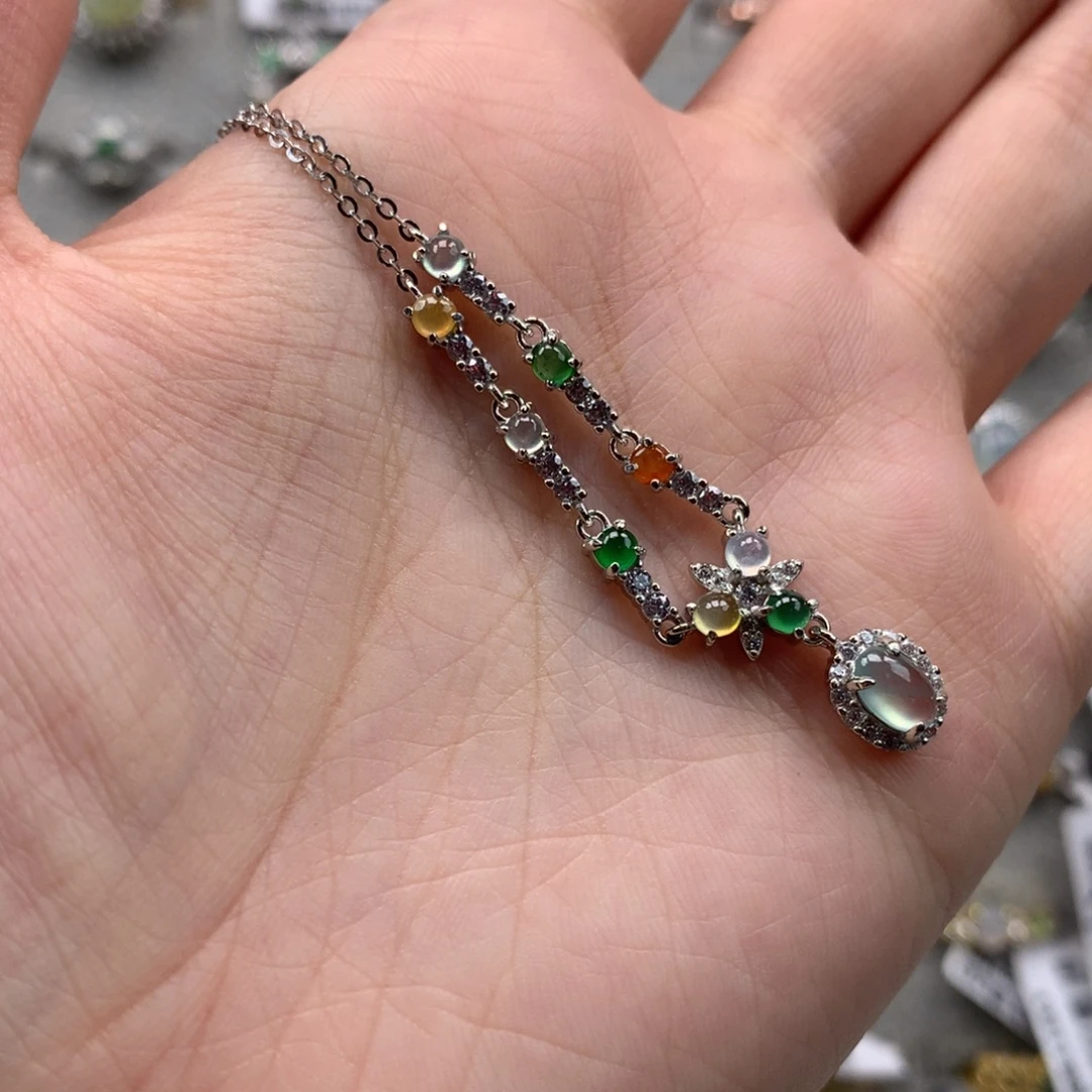 …***.翡翠银S925镶嵌戒指项链