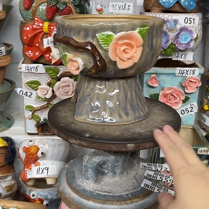 紫砂花盆粗陶材质多肉花盆