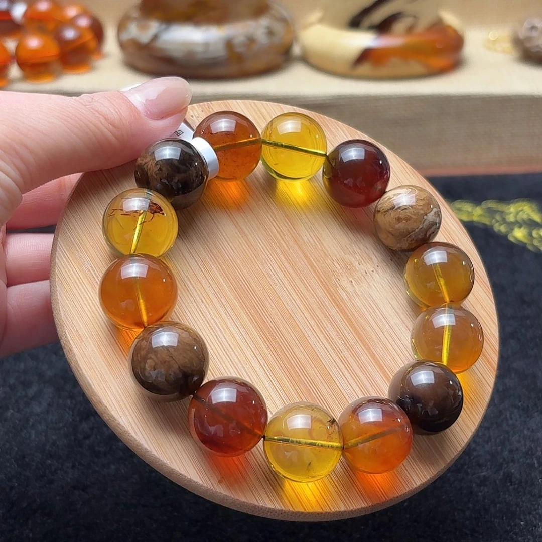 琥珀未镶嵌珠宝奇石16mm多宝