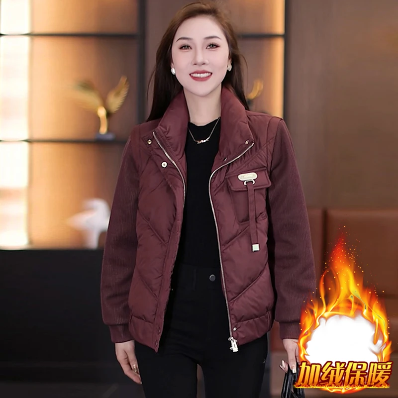 时尚短款棉服外套女2025年冬季新款小个子洋气显瘦加厚保暖棉衣潮