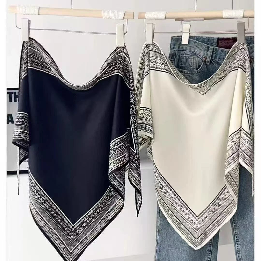 【大三角巾】2025夏季新款斜纹凉感极简风系腰包头高级百搭三角巾