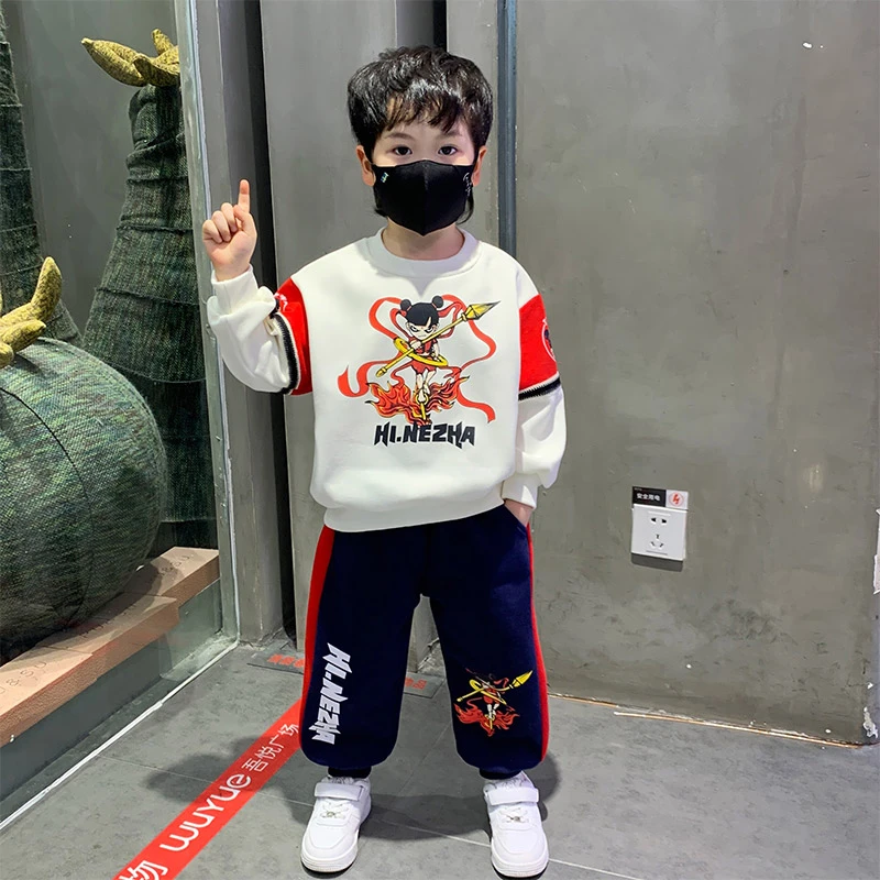 哪吒衣服男童春装套装2025新款痞帅宝宝帅气时髦潮儿童休闲两件套