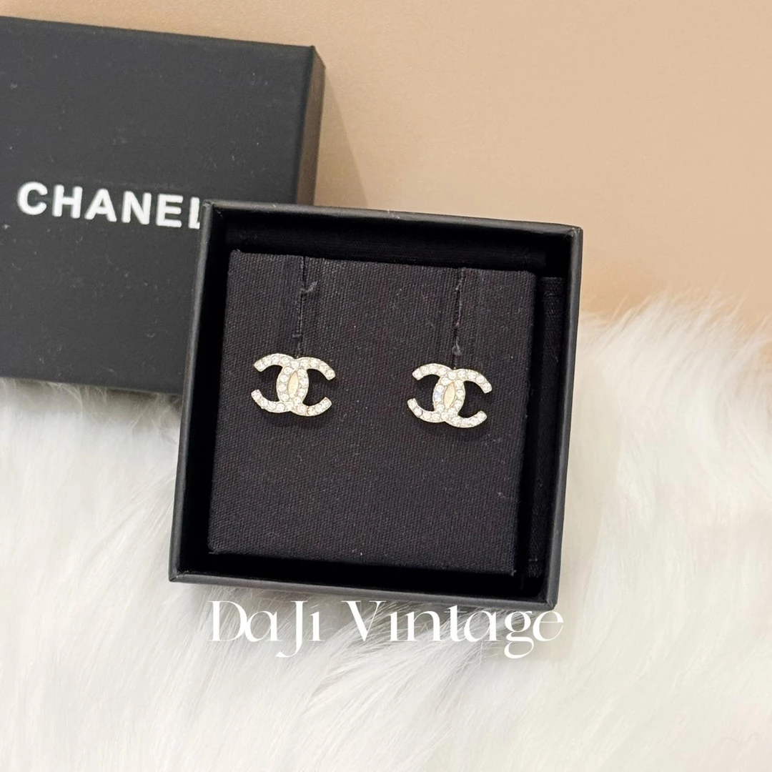 99新 Chanel/香奈儿 大吉中古/Chanel香奈儿满钻双c耳钉
