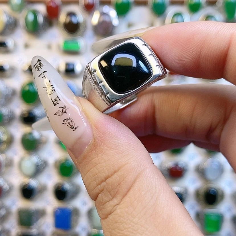 【闪购商品】玛瑙/玉髓戒指银S925镶嵌十**忘