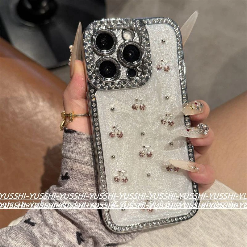 韩系小樱桃滴胶适用苹果16promax手机壳时尚iPhone15个性14轻奢13