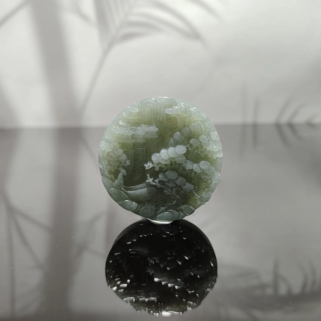 R和田玉山水吊坠2580