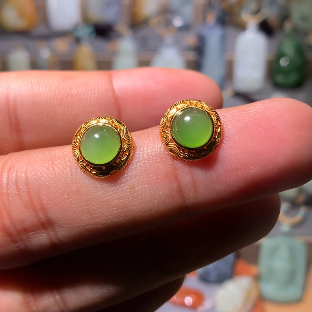 和田玉银S925镀金镶嵌颈饰