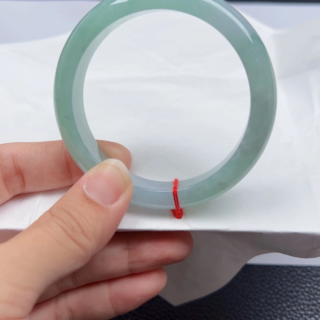 翡翠未镶嵌手镯天然翡翠A货 55.5正圈 甜绿