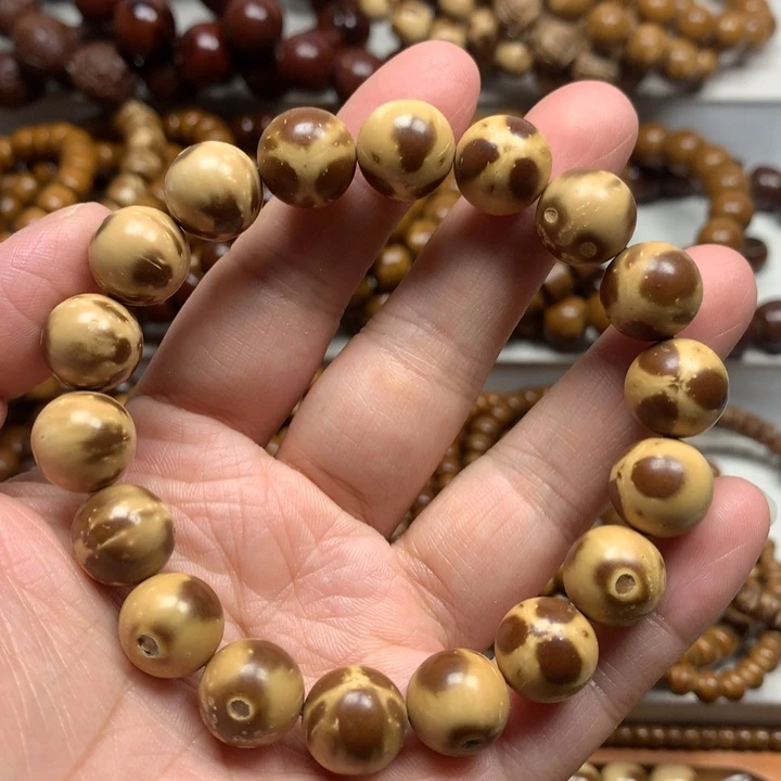 紫金鼠手串12mm花皮半实心光珠单圈手串