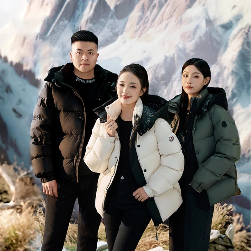 男女同款短款连帽羽绒服