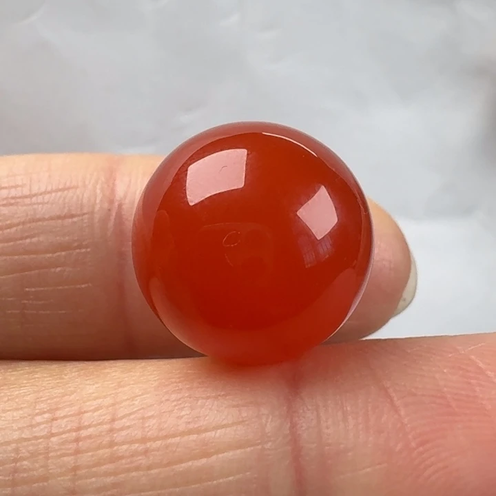 南红玛瑙未镶嵌圆珠单珠14.7