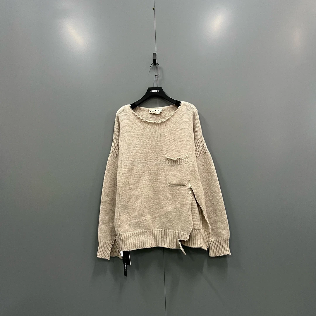 99新 Diesel 楠 米色破坏圆领针织衫 52码/98新/017582