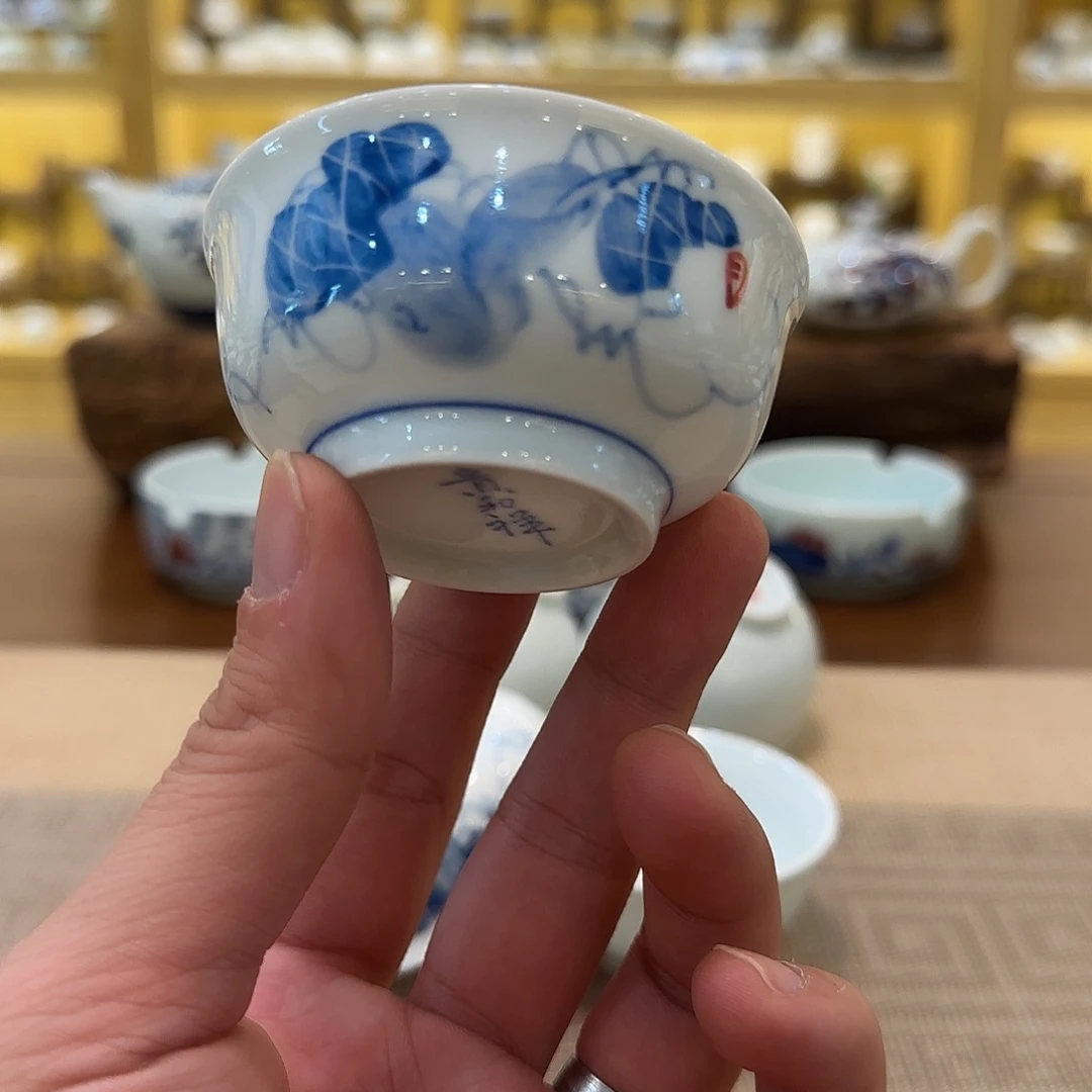 贵和祥手绘葫芦鸟杯