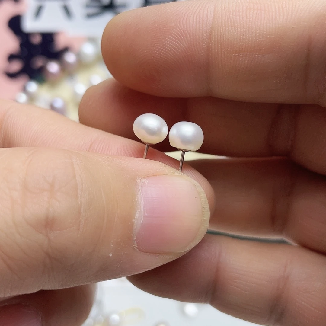 ᥫ***࿐银S925镶嵌耳饰淡水珍珠