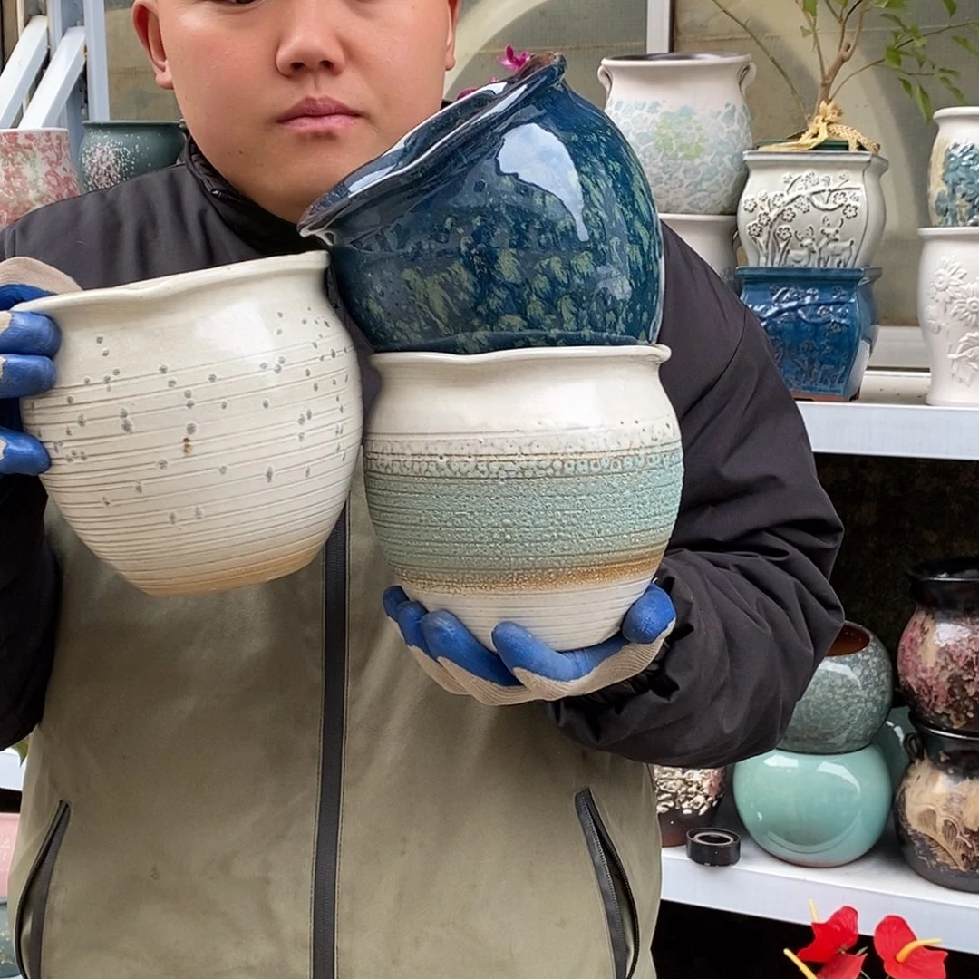 紫砂花盆口15高15福利