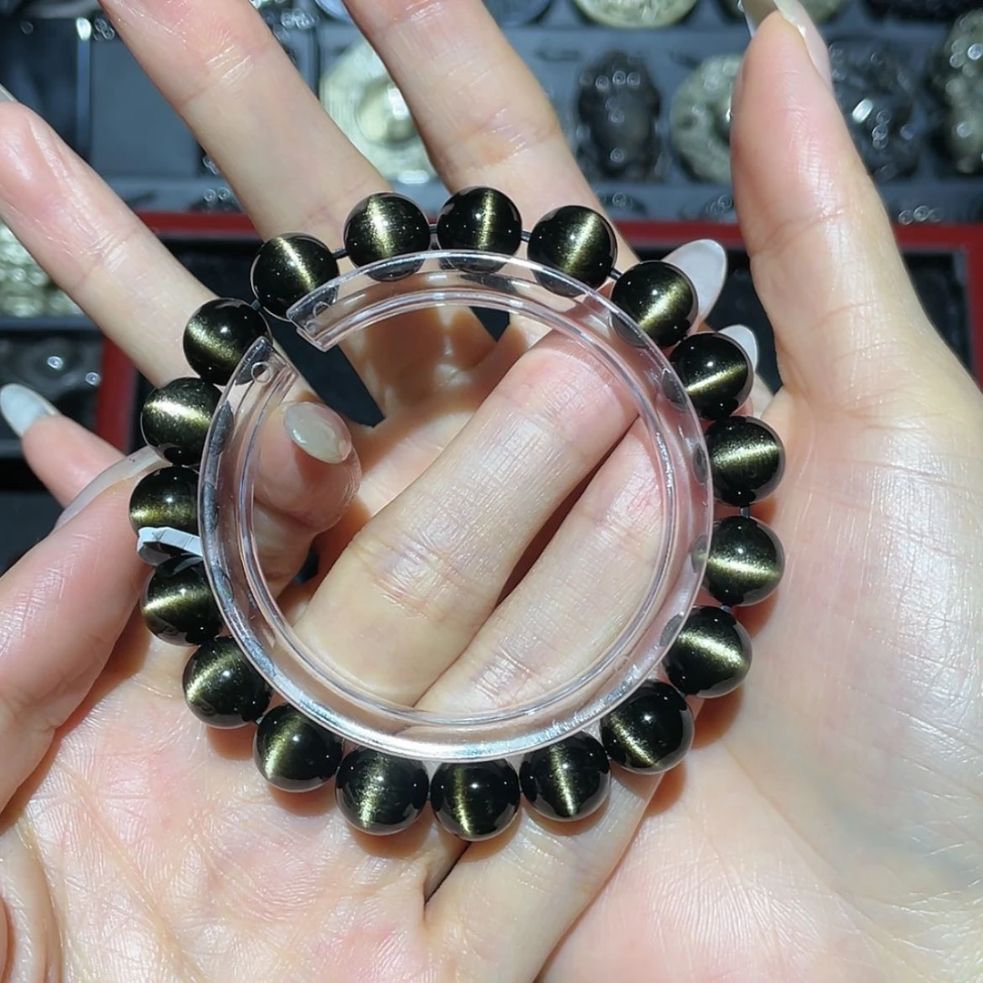 【闪购商品】未镶嵌黑曜岩手链做***累