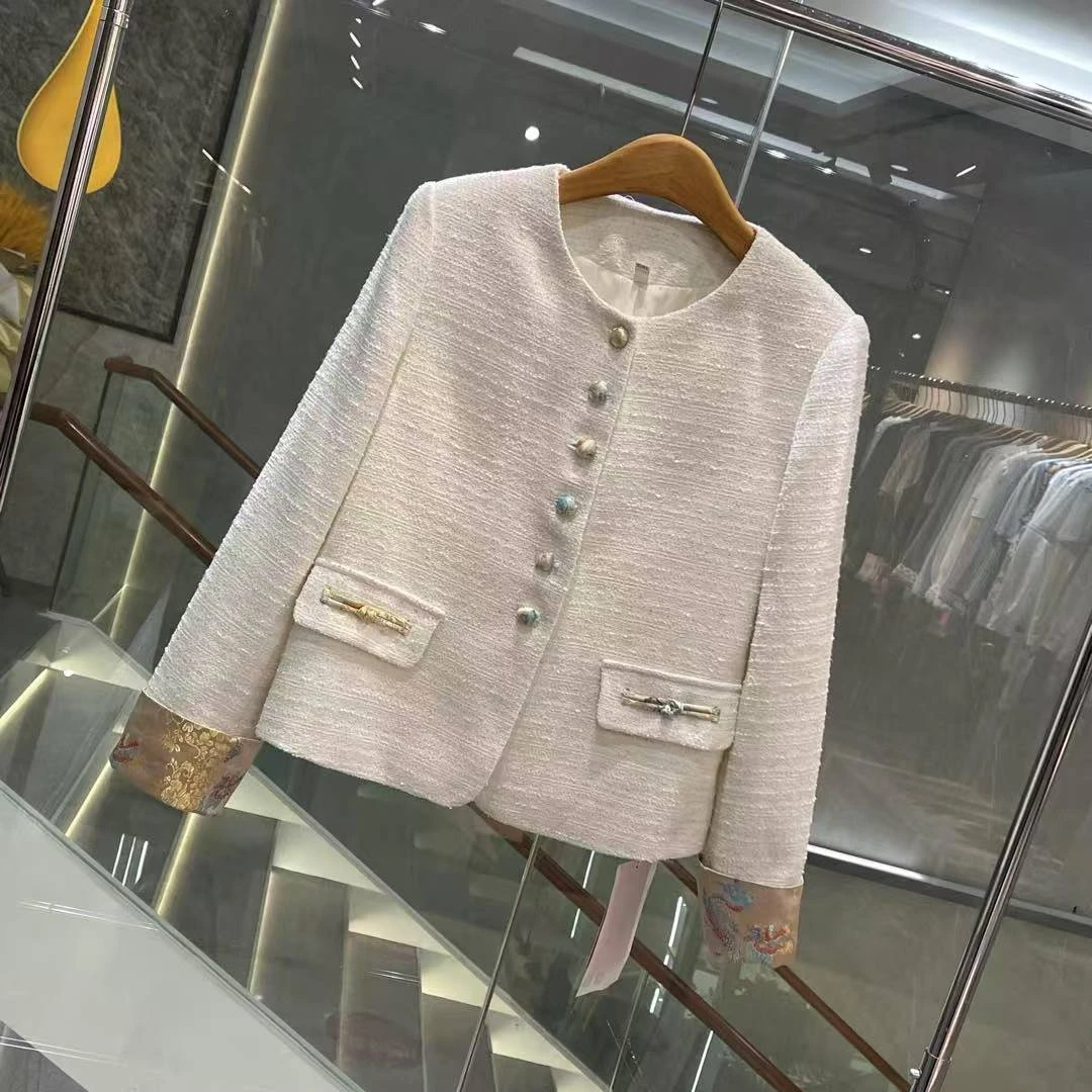 气质刺绣小香风外套ZBW32923衣长53（卡码往小拍）