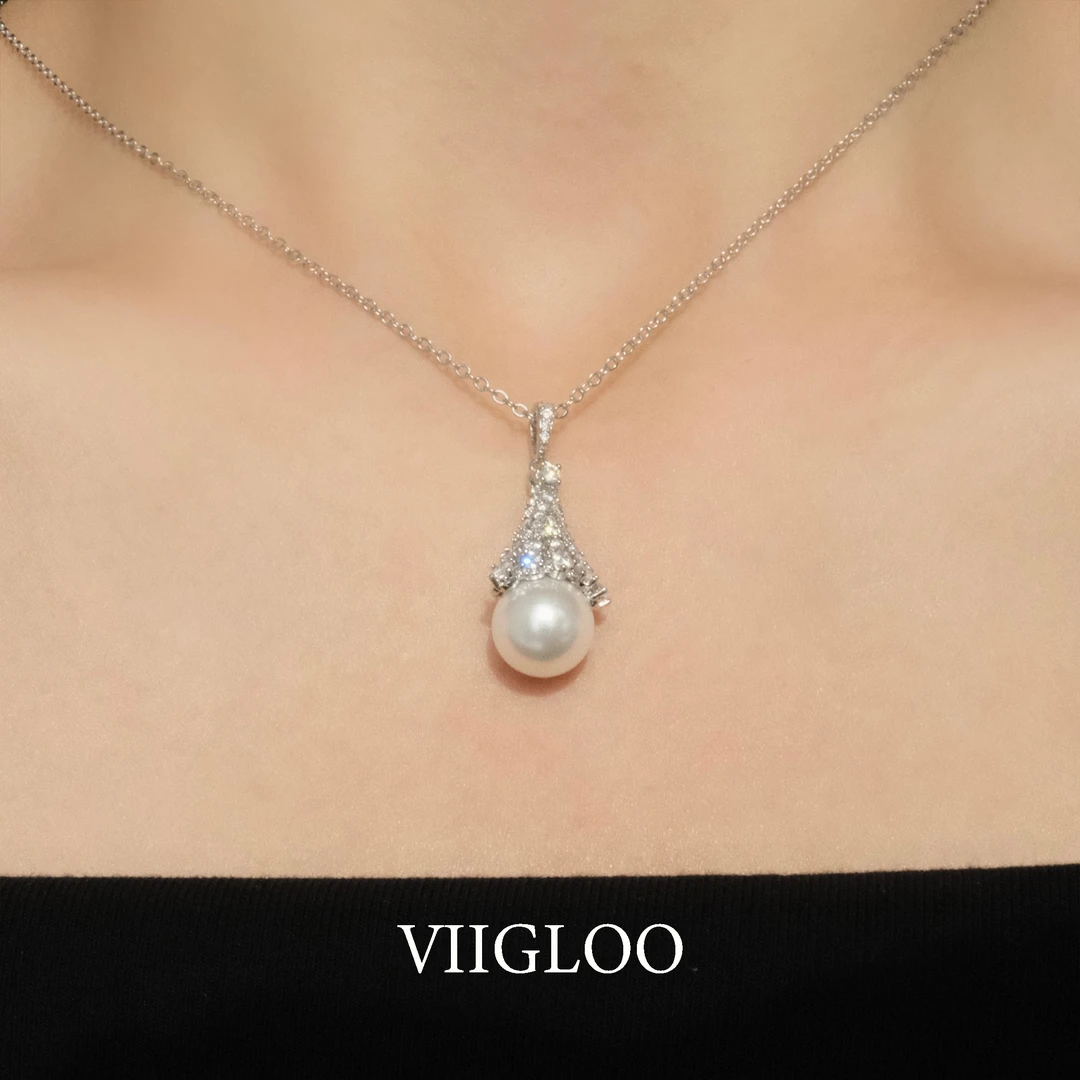 铜项链 VIIGLOO｜ 银珠铁塔法式轻奢风精致工艺款项链气质锁骨链