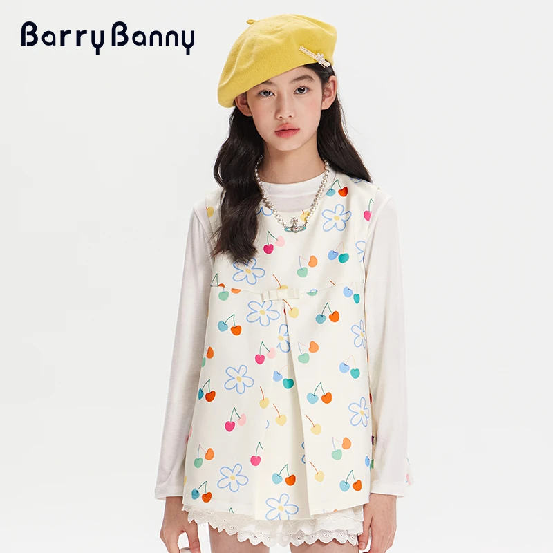 Barry Banny女童衬衫2025春季新款儿童无袖上衣女孩公主风衬衣