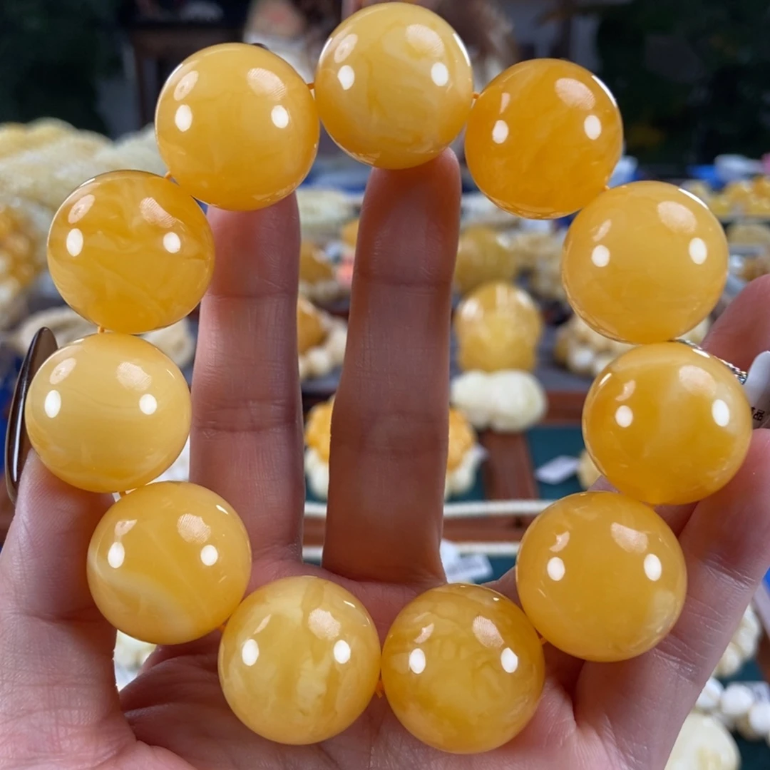 琥珀未镶嵌珠宝奇石22圆珠70