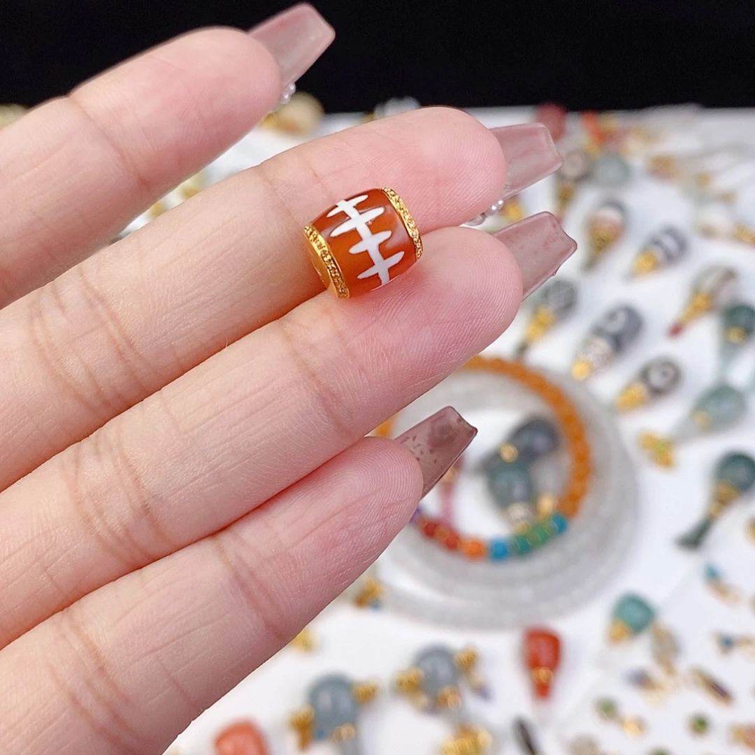 玛瑙/玉髓（覆膜）18K金镶嵌颈饰9.1x10.2