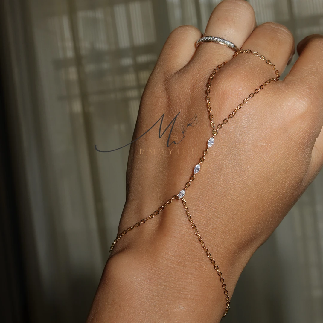 黄铜锆石手链 MAYILI 锆石戒指铜手链