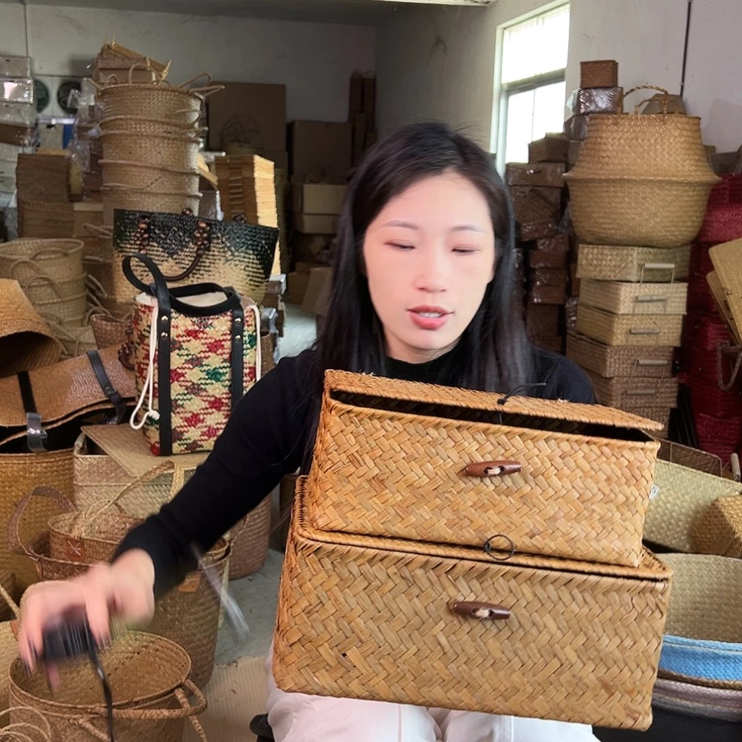 草编草编包/草编收纳盒带瑕疵