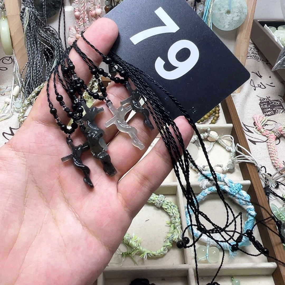 蛇纹石玉合金颈饰
