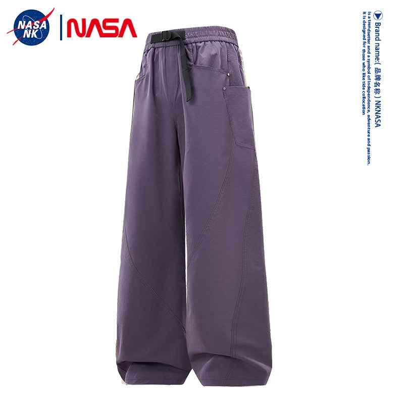 NASA联名潮牌弯刀裤户外冲锋裤男款秋冬季潮流宽松阔腿运动机能裤
