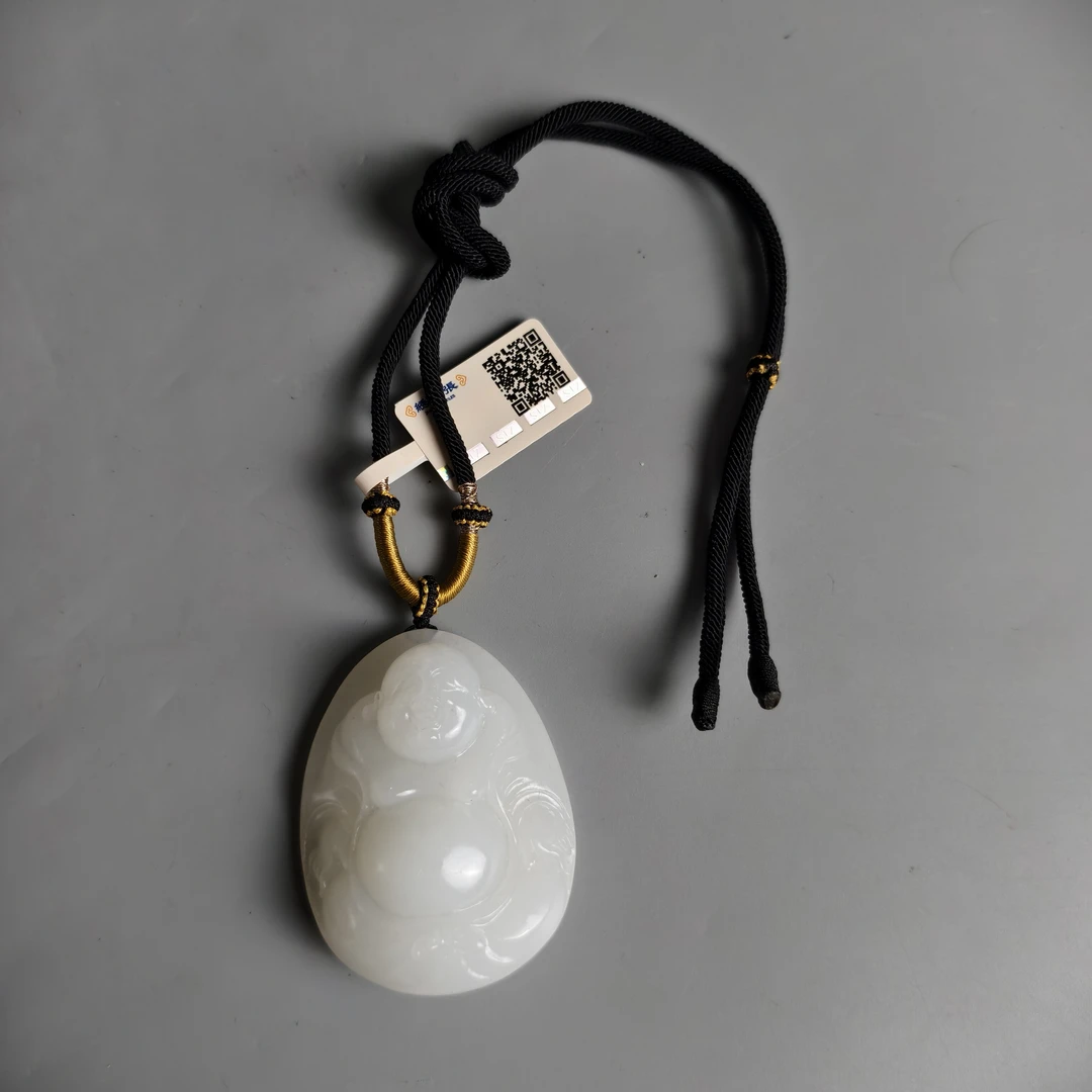 M25HA006139 - 和田白玉弥勒挂件