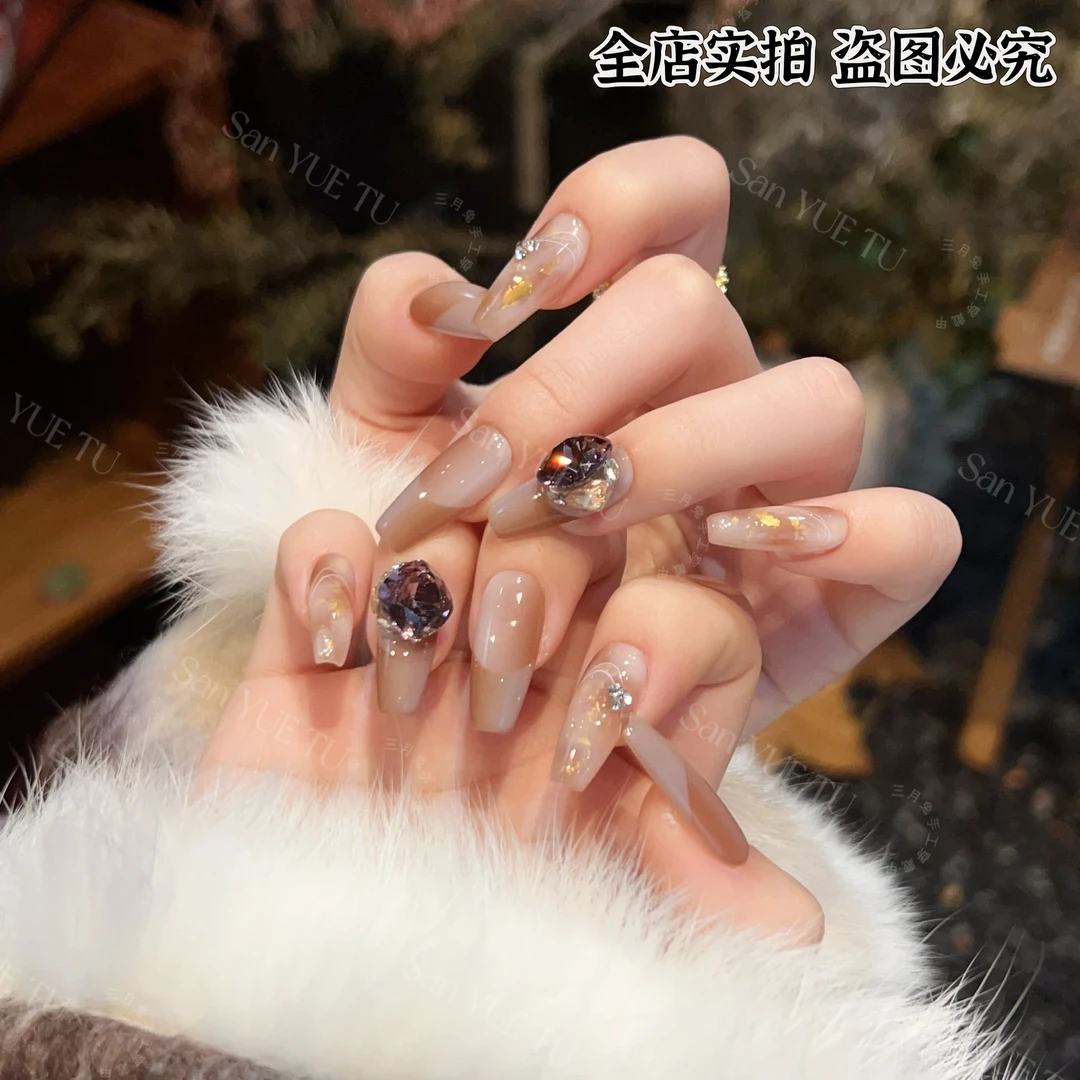 青罗伞-三月兔【设计师高定款】晕染空间法式美甲新年美甲穿戴甲