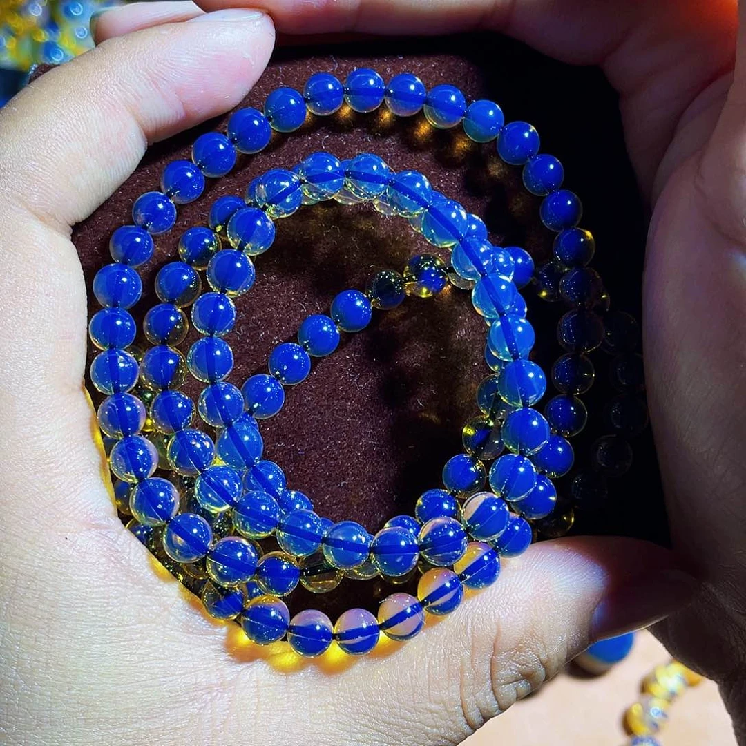 蓝珀裸石未镶嵌4加108