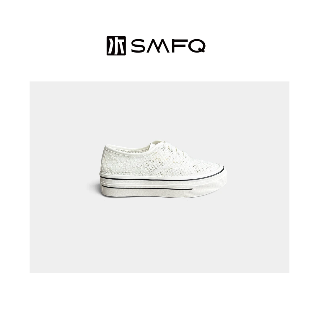 水木夫妻精致蕾丝双层网面系带休闲低帮运动鞋！