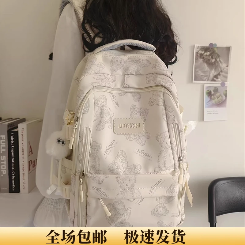 Calwan Keodh书包简约初高中生通勤大容量学生背包上档次双肩包