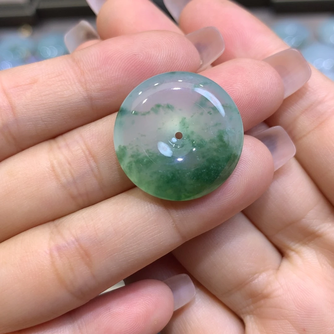 翡翠未镶嵌颈饰平安扣22.4^5.7