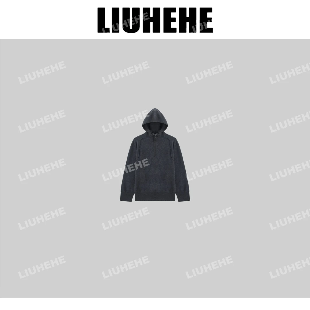 【呵呵家】高奢羊绒 高克重羊绒羊毛衫半拉链羊毛衫保暖秋冬