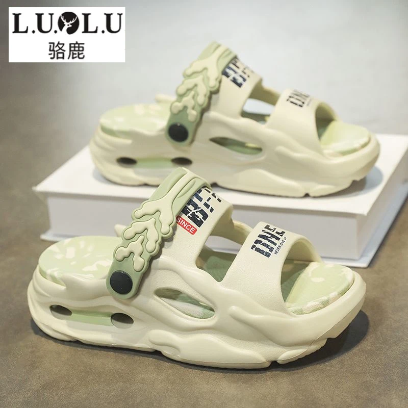 骆鹿凉鞋男款夏季外穿防滑厚底踩屎感海边沙滩鞋男士两用开车凉拖