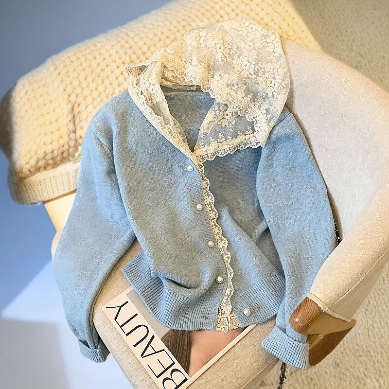 连帽针织开衫洋气毛衣外套女高级新款小众慵懒风超好看秋冬上衣