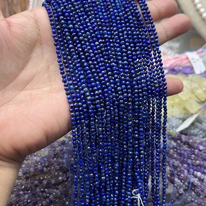 玛瑙/玉髓未镶嵌珠宝半成品一条2.5mm左右青金刻面