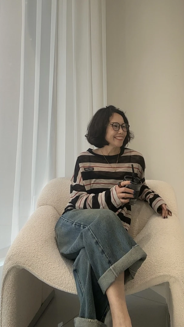 圆领条纹针织休闲