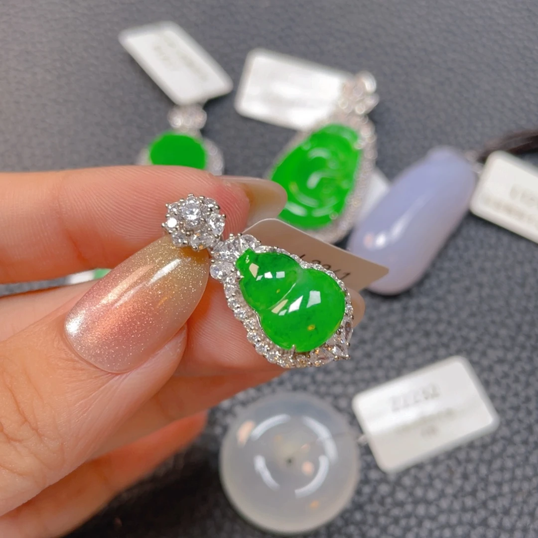 【闪购商品】翡翠银S925镶嵌吊坠(不含链)翡翠